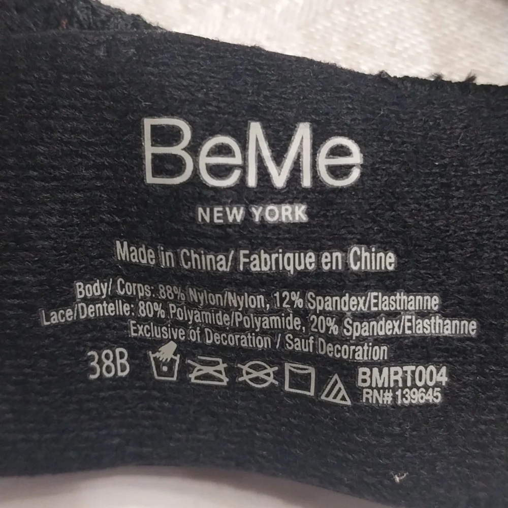 BeMe NY NWT Set Of 3‎ Bras Size 38B Two Lace Demi Cup & One Push-up Plunge Bra